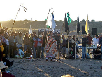 March in homage to the sacred petroglyphs of Albuquerque