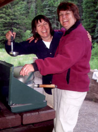 Two cooks on one Coleman stove